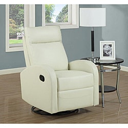 Ivory Bonded Leather Rocker/ Recliner