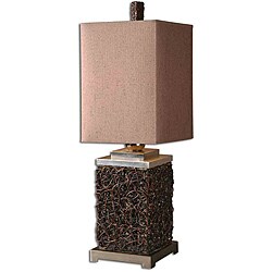 Knotted Rattan Rectangle Table Lamp