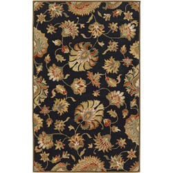 Hand-tufted Black Hippa Wool Rug (12' x 15')