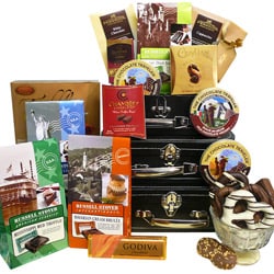 Art of Appreciation Gift Baskets: World Traveler Gift Tower - International Collection of Decadent Chocolate Treats