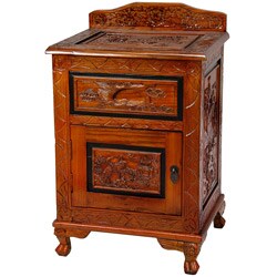 Two-tone Carved End Table (China)