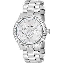 Vernier Women's V11088SS Silver Chrono Look Glitz Bracelet Quartz Watch