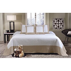 Brentwood Ivory/ Taupe King-size Quilted Bedspread Set
