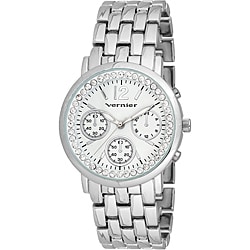 Vernier Women's 'V11005' Silver Sparkle Chronograph Watch