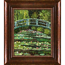 Claude Monet, 'White Water Lilies' Hand-painted Framed Canvas Art