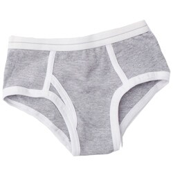 American Apparel Kids Grey/ White Rib Briefs (Size 2)