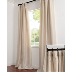 Solid Faux Silk Taffeta Antique Beige 108-inch Curtain Panel
