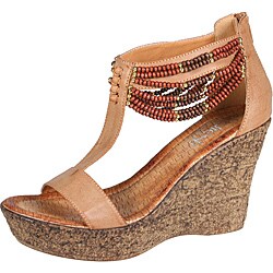 Refresh by Beston Women's 'CABY-03' T-strap Wedge Sandals