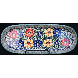 Z.C Boleslawiec Polish Stoneware Cracker/ Olive Plate (11 x 4.25)