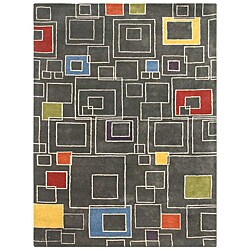 Hand-tufted Grey Wool Rug (8' x 11')