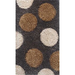 Hand-woven Grey Shag Rug (2' x 3')