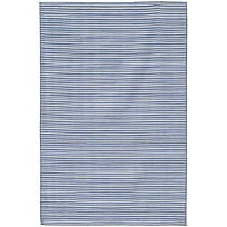 Flat Weave Blue Wool Area Rug (9' x 12')