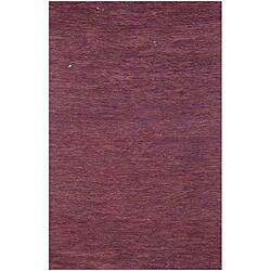 Hand-woven Purple Hemp Rug (3'6 x 5'6)
