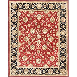 Hand-tufted Red/ Brown Wool Rug (5' x 8')