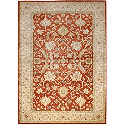 Hand-tufted Ivory/ Orange Wool Rug (2' x 3')