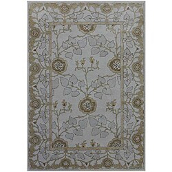 Hand-tufted Grey/ Blue Wool Rug (5' x 8')