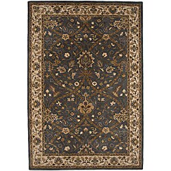 Hand-tufted Blue Wool Rug (5' x 8')