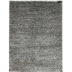 Hand-woven Grey Shag Rug (5' x 8')