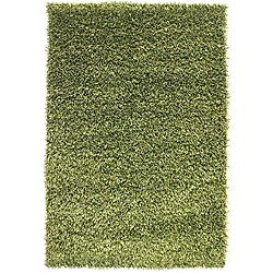 Hand-woven Green Shag Area Rug (2' x 3')