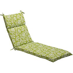 Pillow Perfect Green/ White Floral Outdoor Chaise Lounge Cushion