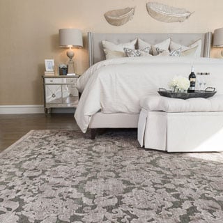 Low Price Madison Taupe/ Grey Floral Chenille Rug (9'2 x 12'7)