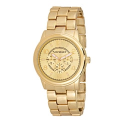 Vernier Women's V200 Round Gold Tone Chrono Look Bracelet Watch