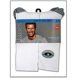 Hanes Men's White Comfort Cool Crew Socks (Pack of 4)
