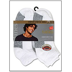 Hanes Classics Men's Comfort Stretch Ankle Socks (Pack of 4)