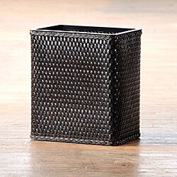 'Carter' Black Rectangular Woven Wastebasket 