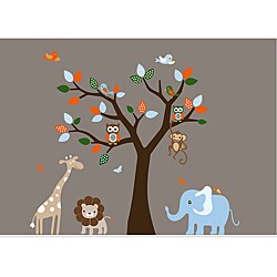 Nursery Wall Art Colorful Safari Decal Set