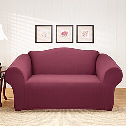 Sure Fit Stretch Hold 1-piece Wine Sofa Slipcover