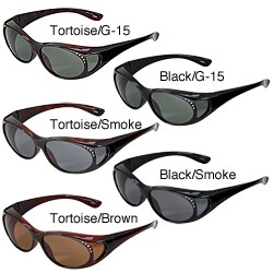 Hot Optix Women's Jeweled Polarized Over-the-Glass Wrap Sunglasses
