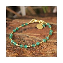 Gold Overlay 'Green Divine Deva' Quartz Bracelet (Thailand)