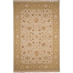 Hand-knotted Ivory/ Cream Wool Rug (4' x 6')