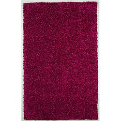 Woven Magenta Shag Area Rug (2' x 3')