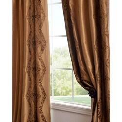 Chai Embroidered Faux Silk 96-inch Curtain Panel