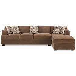 Tan Butter Velvet Sectional Set