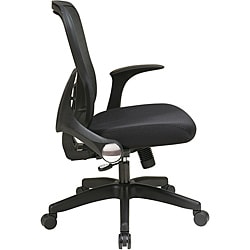Black Office Star Deluxe R2 SpaceGrid Back Chair with Lumbar Support
