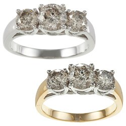 14k Gold 1 3/4ct TDW Diamond 3-stone Engagement Ring (I-J, I1-I2)