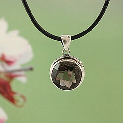 Sterling Silver Smoky Quartz Bali Necklace (Indonesia)