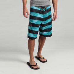 Burnside Men's Teal Striped Boardshorts