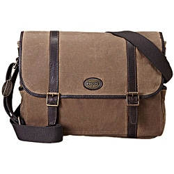 Fossil Men's 'Estate' Canvas/ Leather Messenger Bag