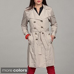 Calvin Klein Women's Leopard Print Trench Coat