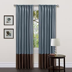Lush Decor Blue/ Brown 84-inch Covina Curtain Panels (Set of 2)