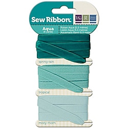 Sew Ribbon Ribbon 3/Pkg 9/Yds Total-Aqua