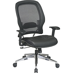 Professional Air Grid Back Chair with Leather Seat