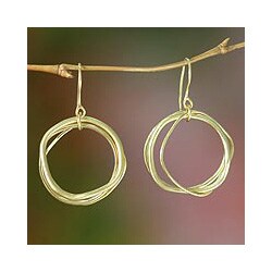 Gold Overlay 'Tiga Surprise' Dangle Earrings (Indonesia)