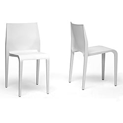 Blanche Modern White Molded Plastic Dining Chairs (Set of 2)