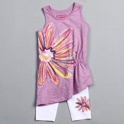Flapdoodles Girl's Daisy Tunic Set