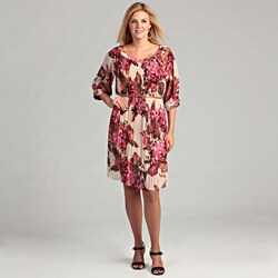 Jessica Howard Women's Rose Pleated Plus Dress